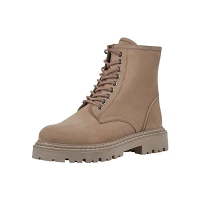Afbeelding van Marco Tozzi Enkellaarsjes met plateauzool, Dames, Maat: 40, Taupe nubuck Leer
