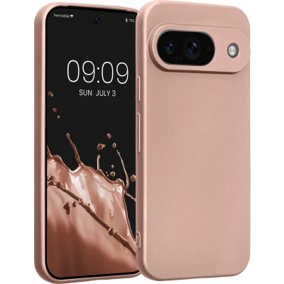 Afbeelding van kwmobile metallic telefoonhoesje van TPU geschikt voor Google Pixel 9 Flexible case smartphone In roségoud