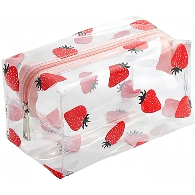 Afbeelding van Transparante make uptas fruitpatroon 1 stuk 20 x 10 8 cm