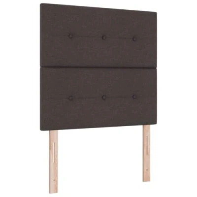 Afbeelding van vidaXL Boxspringbed met Matras &amp; LED Donkerbruin 100x200 cm Stoffering