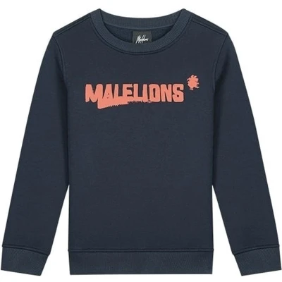 Afbeelding van Malelions Sweater inked Navy blauw / Donker oranje