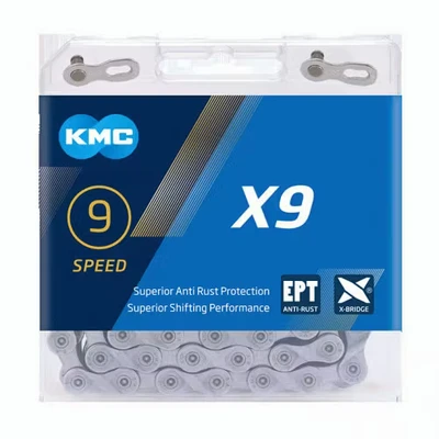 Afbeelding van KMC X9 EPT Fietsketting 114 schakels, 288g, Zilver