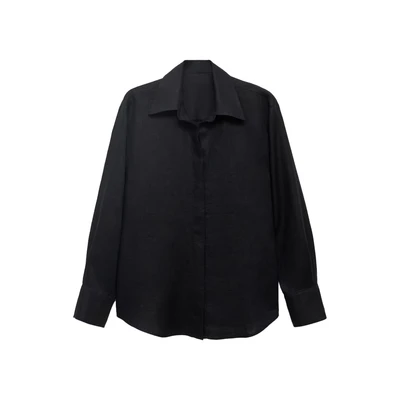 Afbeelding van Mango linnen blouse zwart