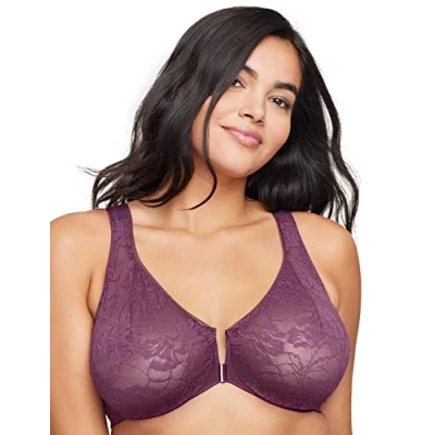 Afbeelding van Glamorise Vrouwen Plus Size MagicLift Katoen Ondersteuning BH Draadloos #1001, Lila, 85K
