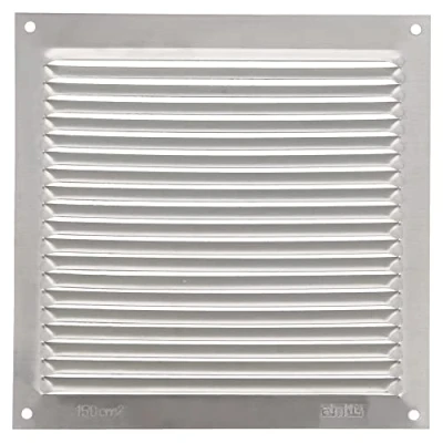 Afbeelding van AMIG Ventilatierooster/muurrooster 170 x 170mm aluminium zilver schoepenrooster