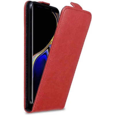 Afbeelding van Cadorabo Hoesje geschikt voor Samsung Galaxy NOTE 9 in APPEL ROOD Beschermhoes Flip Case Cover magnetische sluiting