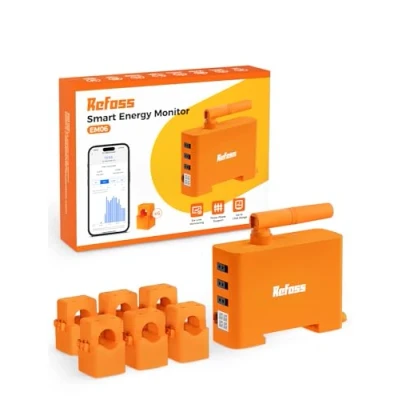 Afbeelding van Refoss EM06 Intelligente 3 fasen energiemeter met home assistant, wifi en bluetooth stroommeter 6 meetkanalen (150 A), real time verbruiksmeting, gegevensopslag, app