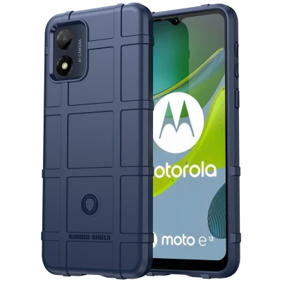 Afbeelding van Motorola Moto E13 Hoesje Siliconen en TPU (zacht) iMoshion Softcase/Backcover Donkerblauw Telefoonhoesje Shockproof/Valbescherming
