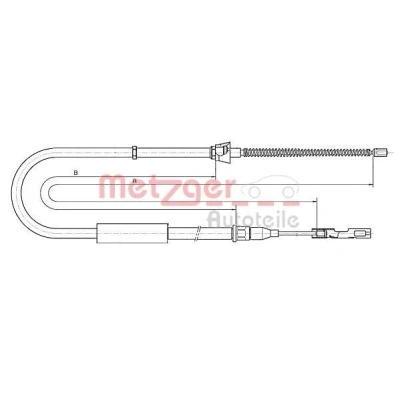 Afbeelding van METZGER 10.7515 Handremkabel Links achter, 1057/795mm Trommelrem COFLE AUDI: A2 (8Z0) 1.4 TDI, 1.4, 1.2 1.6 FSI 2000 2005