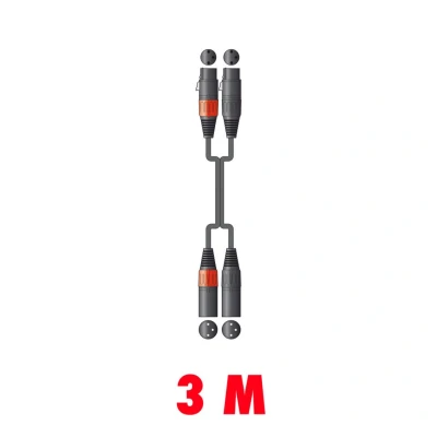 Afbeelding van Chord XFXM0300 Dubbele Professionele XLRF XLRM kabel 3 meter