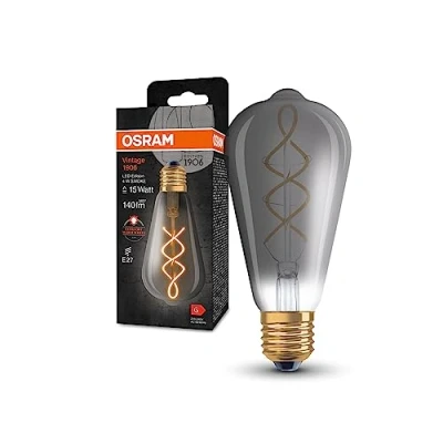 Afbeelding van Ledvance Vintage 1906 LED E27 Peer Smoke 4W 140lm 818 Zeer Warm Wit Vervangt 15W
