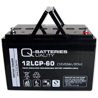 Afbeelding van Q Batteries 12LCP 60 LCP 12V 63Ah AGM Scooter Accu 4250889611286