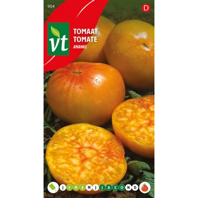 Afbeelding van tomaat Ananas Sappig, vast vruchtvlees van deze oranje gele is een echte smaakbom!