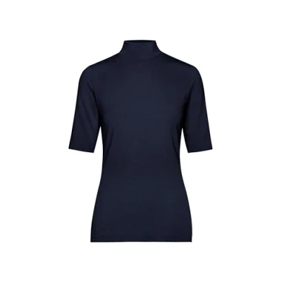 Afbeelding van T shirt met elastische opstaande kraag, Donkerblauw, XL