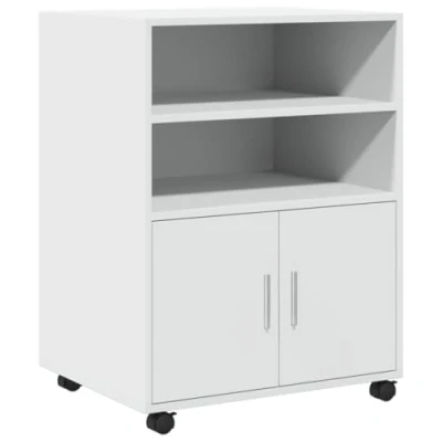 Afbeelding van Rolkast 60x48x81 cm bewerkt hout wit
