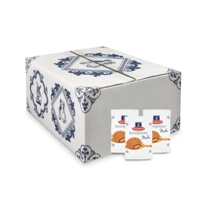 Afbeelding van Daelmans Stroopwafels Midi karamel 150 x 15 gram in Doos Authentieke Hollandse Original Stroopwafel