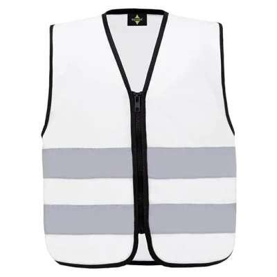 Afbeelding van Korntex Kids ́ Hi Vis Safety Vest With Front Zipper Aalborg KX201 White