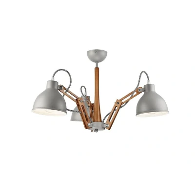Afbeelding van Lamkur Plafondlamp Skansen 3 lamps verstelbaar, grijs