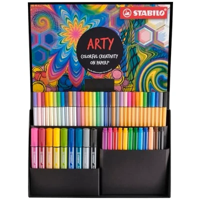 Afbeelding van Creatieve Set STABILO ARTY Creative 55 Stuks Fineliner, Fineliner Met Viltpunt, Premium Viltstift, Viltstift Dikke Beitelpunt &amp; Flexibele Penseelpunt