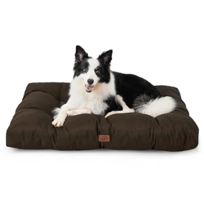 Afbeelding van BEDSURE Hondenkussen voor grote honden, wasbaar, 91 x 68 cm, hondenbed, waterdicht, L, grote, middelgrote gevoerd, bruin, 10 cm hoogte