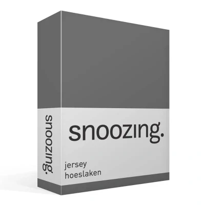 Afbeelding van Snoozing Jersey Hoeslaken 100% gebreide katoen 160x210/220 cm Antraciet