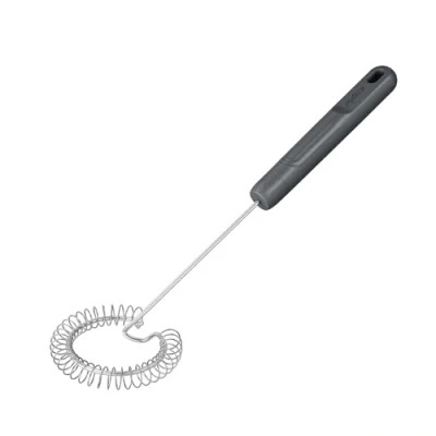Afbeelding van Zyliss E980242 Sauce Whisk, Duurzaam Tarwestro/Roestvrij Staal, Spiraalgarde voor Jus, Eieren, Melk, Beluga Grijs, 30cm x 9cm, Vaatwasmachinebestendig, 5 jaar garantie