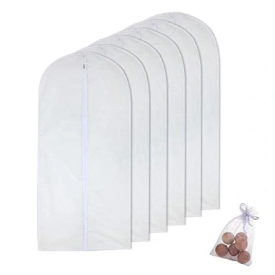 Afbeelding van HomeClean Transparante kledinghoes Waterdichte En Stofdichte Stoelhoezen Met Ritssluiting Voor Hemdkostuums Jassen 6 Stuks (60x100cm + Cederballen)