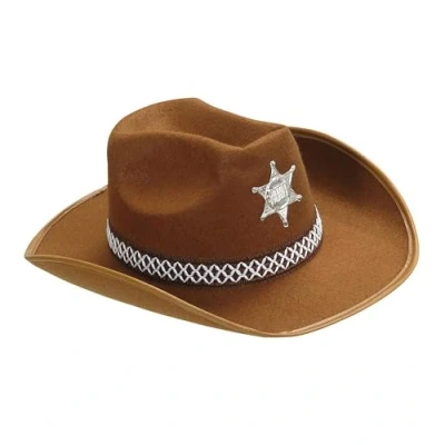 Afbeelding van Widmann Cowboy &amp; Cowgirl Kostuum Hoed Sheriff Bruin Carnavalskleding Verkleedkleding