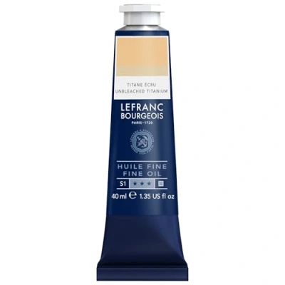 Afbeelding van Lefranc Bourgeois 301786 Fijne olieverf van uitstekende kwaliteit, lichtecht met een gelijkmatige consistentie, tube 40 ml, ideaal voor spieraammen, canvas, schilderbord Ongebleekt titanium