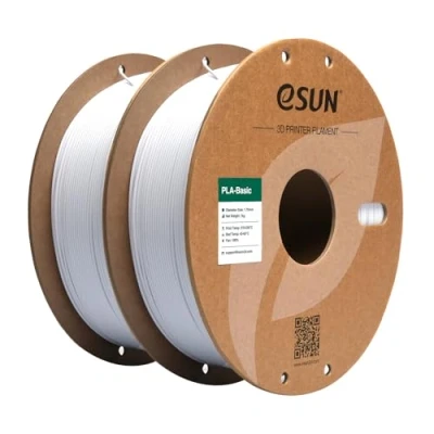 Afbeelding van eSUN PLA filament 1.75mm, ePLA hoge snelheid 3D printer dimensionale nauwkeurigheid +/ 0.03mm, 1KG per spoel, 2 spoelen afdrukken filament, Koud Wit