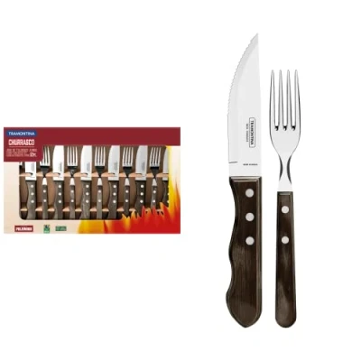 Afbeelding van Tramontina Churrasco Jumbo bestekset 12 delig bruin