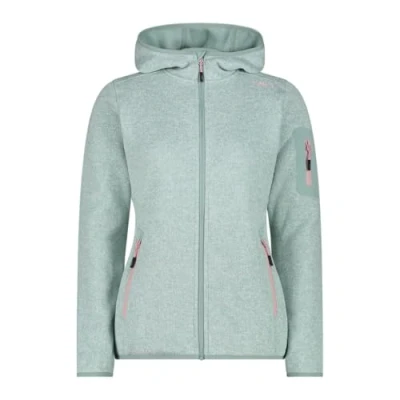 Afbeelding van CMP Knit Tech damesjas met vaste capuchon, jade wit, 40