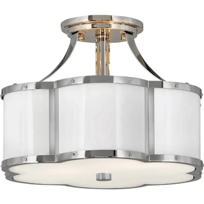 Afbeelding van Hinkley LED Plafondlamp Chance 2X E27 Max 60W Dimbaar Polished Nickel with White