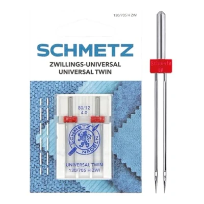 Afbeelding van SCHMETZ Naaimachinenaalden 2 dubbele universele naalden 4,0/80 130/705 H ZWI 4.0 Te gebruiken op alle naaimachines met zigzagfunctie