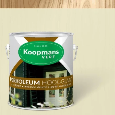 Afbeelding van Koopmans Perkoleum Hoogglans Dekkend Ready Mixed 2,5 ltr 302 roomwit Buitengevel &amp; Tuin