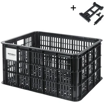 Afbeelding van Basil Krat Groot 40L Mik Zwart Gerecycled