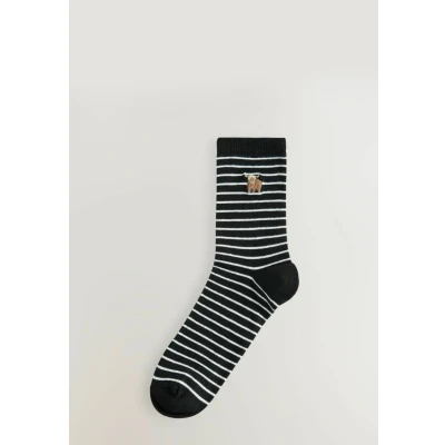 Afbeelding van Next Hamish THE Highland COW Stripe Ankle 4 PACK Sokken, Dames, Maat: One Size, Monochrome
