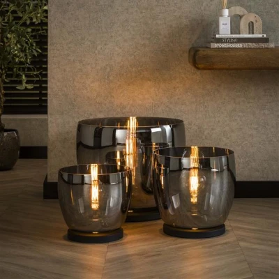 Afbeelding van Hoyz Collection Vloerlamp UP XL Smoke Grijs Glas Ø33