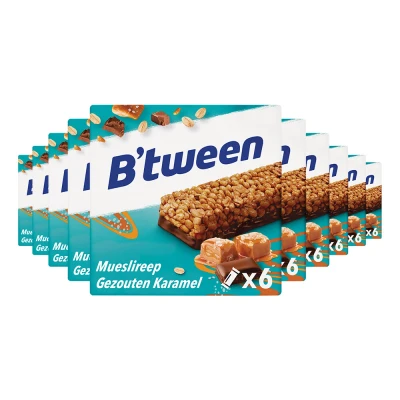 Afbeelding van 10x Hero B&#039;tween Mueslireep Salted Caramel 6x23gr