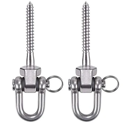 Afbeelding van BeneLabel 2 Stks Swing Plafond Mount Heavy Duty Haak Hangmat Bouten 304 RVS 800 kg Capaciteit voor Speeltuin Yoga Stoel Bokszak,
