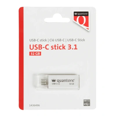 Afbeelding van USB stick Quantore C 32GB 3.1 zilver