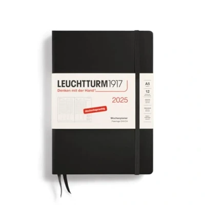 Afbeelding van LEUCHTTURM1917 370586 weekplanner medium (A5) 2025, zwart, Duits