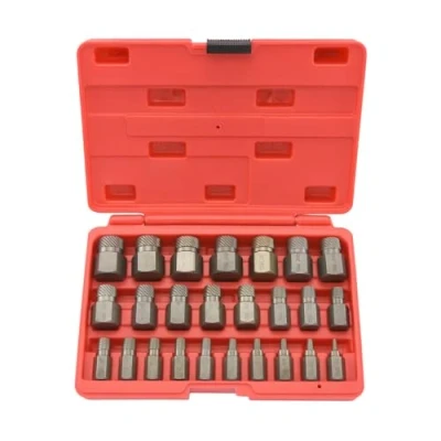 Afbeelding van NEIKO 04204A Multispline schroef en boutafzuigset met zeskant, Easy Out schroefafzuiging, gebroken boutverwijderaar, gestripte bevestigingsgereedschap, 1/8 inch tot 7/8 in 1/32 verhogingen,