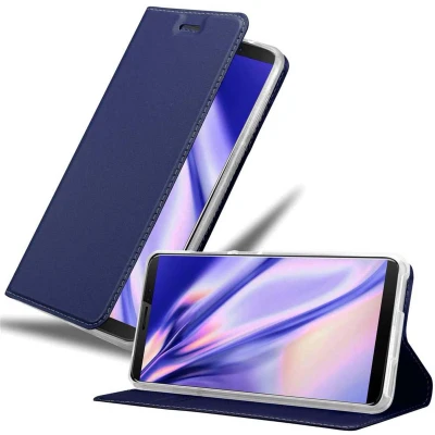 Afbeelding van Cadorabo Hoesje geschikt voor Cubot J3 PRO in CLASSY DONKER BLAUW Beschermhoes met magnetische sluiting, standfunctie en kaartvakje Book Case Cover Etui