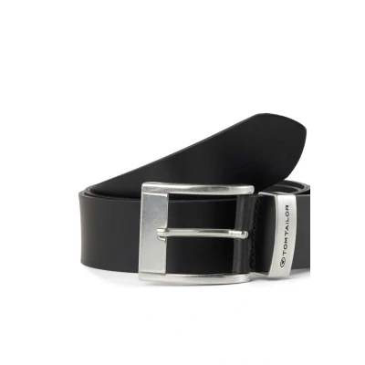 Afbeelding van TOM Tailor MIT Schmaler Schnalle Riem, Heren, Maat: 85, Black uni