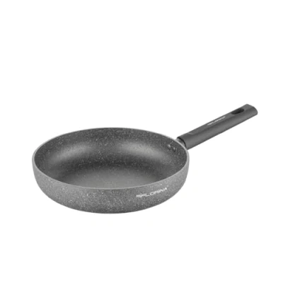 Afbeelding van FLORINA Aluminium Koekenpan LAVA STONE I 28 cm Diameter Diepe Pan Inductie Universele met Antiaanbaklaag Geschikt voor Inductiekookplaat, Gasfornuis en Elektrische Kookplaat (Grijs)
