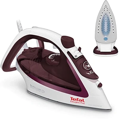 Afbeelding van Tefal Easygliss Plus Stoomstrijkijzer met sterke stoomstoot van 190 g, testwinnaar 2019, beste strijkzool, Durilium AirGlide zool drie stoomzones, 2400 W, zelfreinigende functie, antikalk