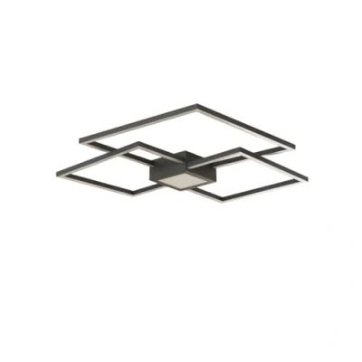 Afbeelding van Lindby LED plafondlamp met dimmer 1licht aluminium, kunststof H: 6.5 cm antraciet Inclusief lichtbron