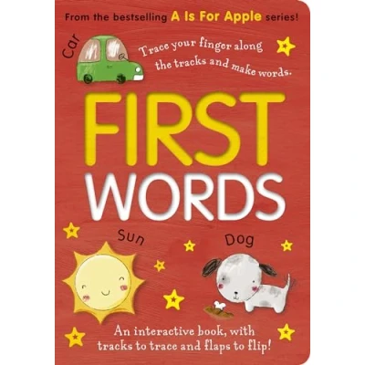 Afbeelding van First Words: An interactive book, with tracks to trace and flaps lift!