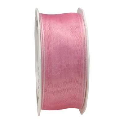 Afbeelding van C.E. Pattberg Präsent 6074025 604 40 mm 25 m Bedraad Organza Lint 4 Seizoenen, Lichtroze